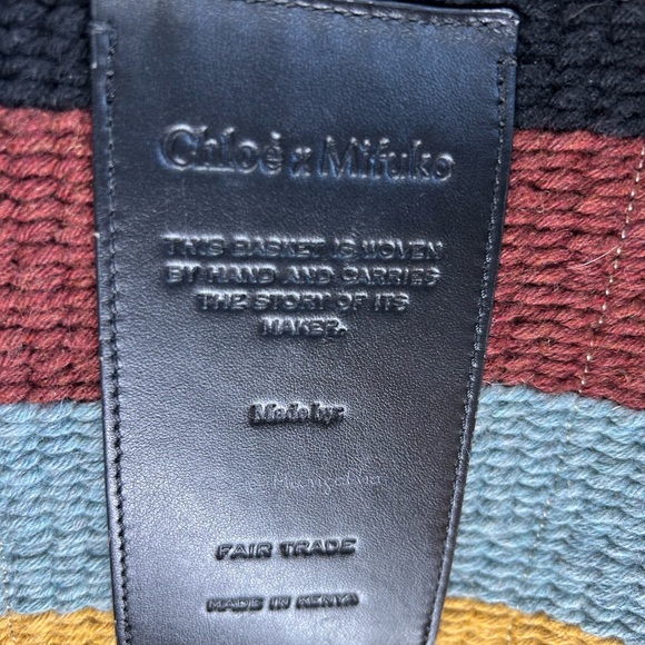 Chloe x Mifuko Multicolor Striped WoodyTote Bag - Picture 3 of 5